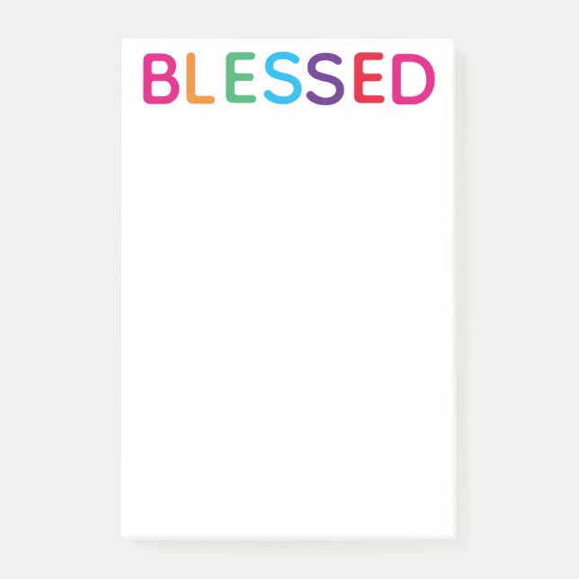 Bloco De Notas Abençoado Multicolorido Brilhante 4 x 6 (Frente)