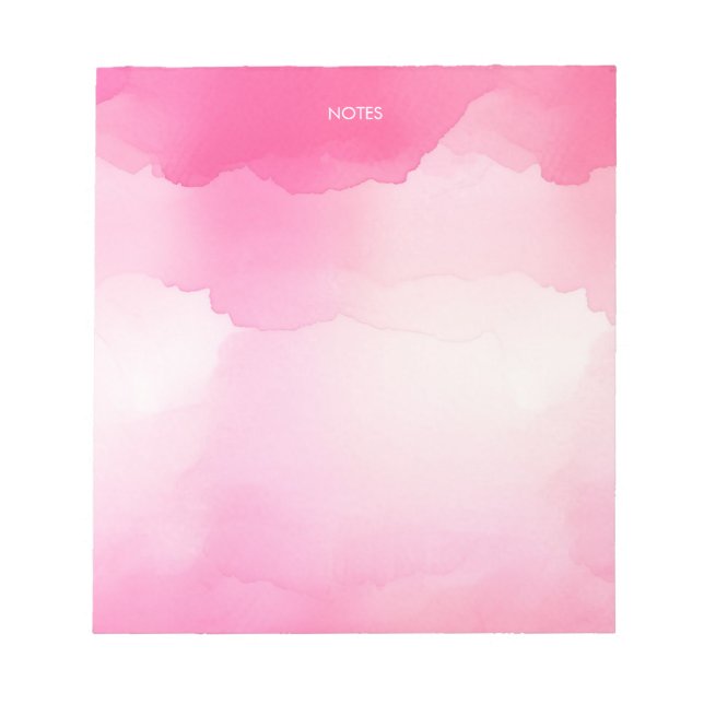 Bloco De Notas Abertura de Aquarela Rosa-Quente Elegante Personal (Frente)