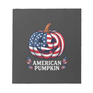 Bloco De Notas Abóbora Americana Halloween Bandeira EUA Estrelas