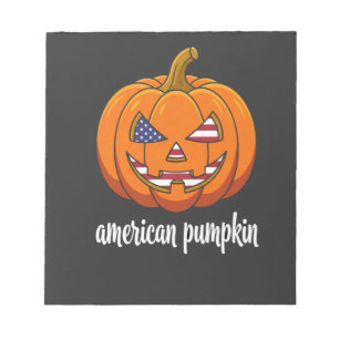 Bloco De Notas Abóbora Americana Patriótica Halloween Jack O Lant