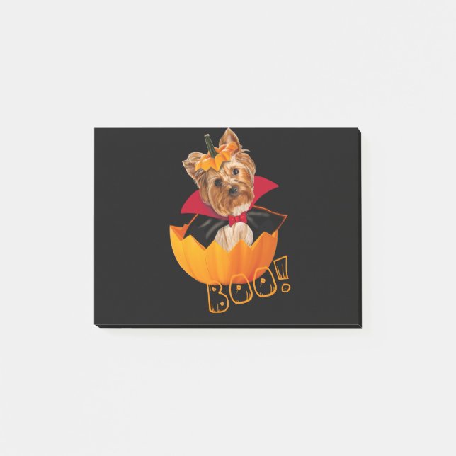 Bloco De Notas Abóbora-de-cão terrivel Yorkshire (Frente)