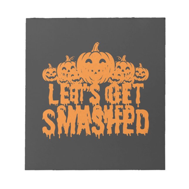 Bloco De Notas Abóbora de Halloween Vamos Esmagar (Frente)