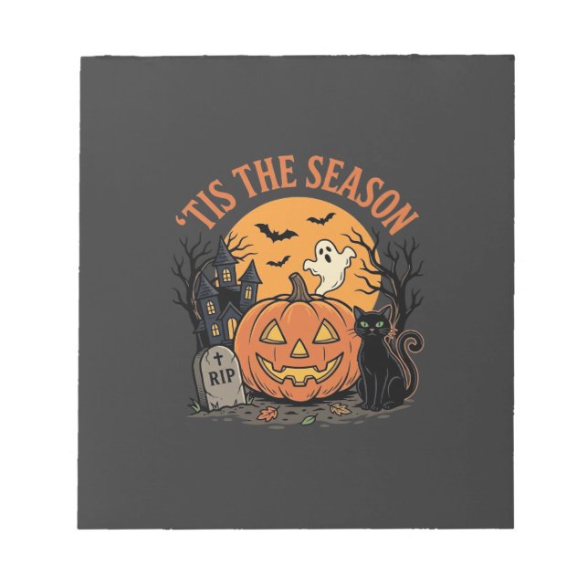 Bloco De Notas Abóbora Engraçada Desenho de Trocadilho de Hallowe (Frente)