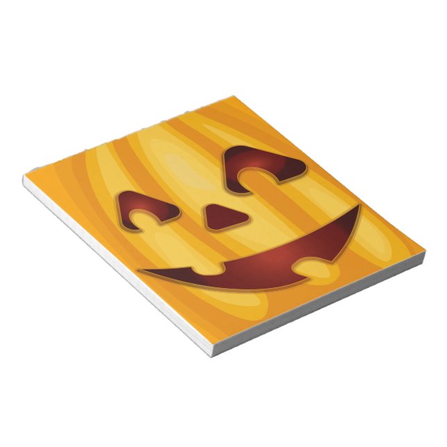 Bloco De Notas Abóbora esculpida sorrindo design de Halloween (Inclinado)