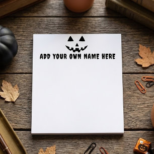 Bloco De Notas Abóbora Personalizada de Halloween com Seu Nome