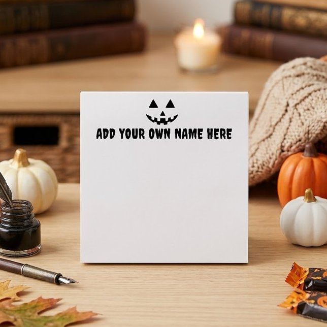 Bloco De Notas Abóbora Personalizada de Halloween com Seu Nome (Criador carregado)