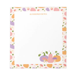 Bloco De Notas Abóboras e Cogumelos do Dia das Bruxas