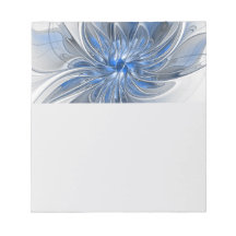 Abstract Blue Gray Watercolor Fractal Art Flower