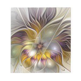 Bloco De Notas Abstract Colorful Fantasy Flower Modern Fractal