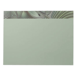 Bloco De Notas Abstract Olive Sage Green Gray Fractal Art Fantasy