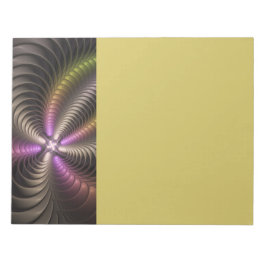 Bloco De Notas Abstract Shiny Trippy Colorful 3D Fractal Art