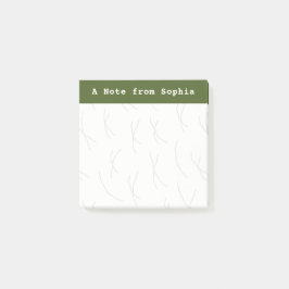 Bloco De Notas Abstract Sketchy Lines Personalized | Olive Green