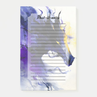Bloco De Notas Abstract Watercolor Black Horse Portrait