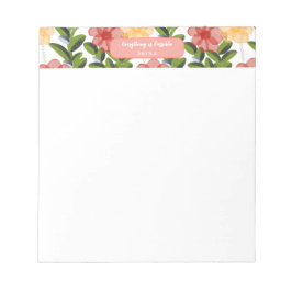 Bloco De Notas Abstract Watercolour Florals Notepad