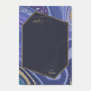Bloco De Notas Abstrato Agate Wedding Midnight ID827