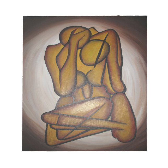 Bloco De Notas Abstrato Amadurece Arte Contemporânea Em Ochre E N (Frente)