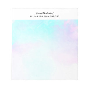 Bloco De Notas Abstrato Azul Moderno e Aquarela Puro