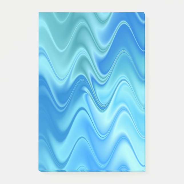 Bloco De Notas Abstrato Azul ondulado (Frente)