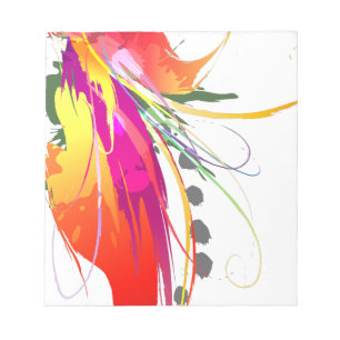 Bloco De Notas Abstrato Bird of Paradise Paint Splatters
