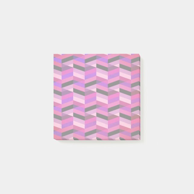 Bloco De Notas Abstrato Chevron/Herringbone | Rúpias e Violetas (Frente)