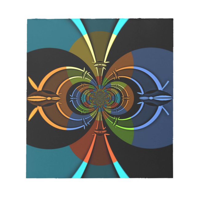 Bloco De Notas Abstrato Color Burst Art Impressão (Frente)