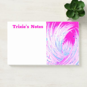 Bloco De Notas Abstrato, cor-de-rosa e jardim entonado branco