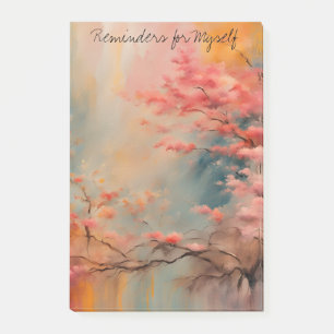 Bloco De Notas Abstrato cor-de-rosa na paisagem Bloom Wabi-Sabi