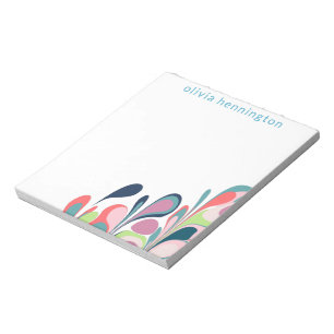 Bloco De Notas Abstrato de Arte Floral Colorida Personalizada