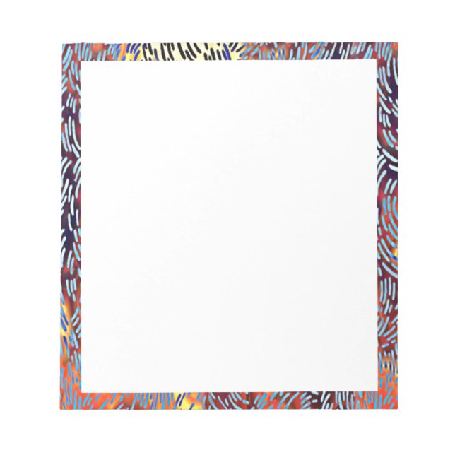 Bloco De Notas Abstrato de arte moderna - Amarelo vermelho (Frente)