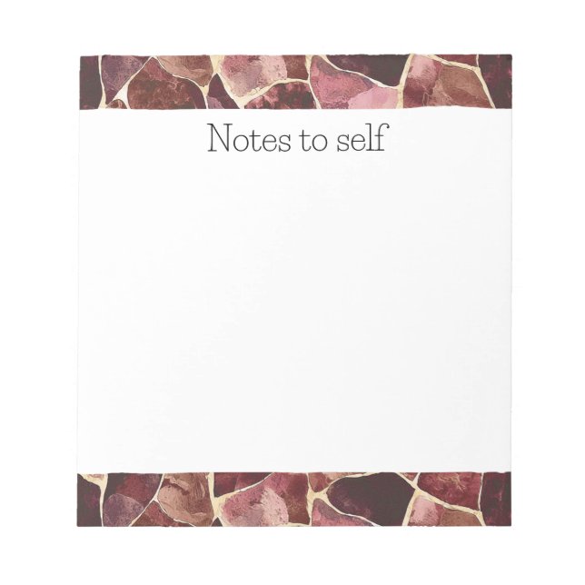 Bloco De Notas Abstrato de Burgundy Red Chic (Frente)