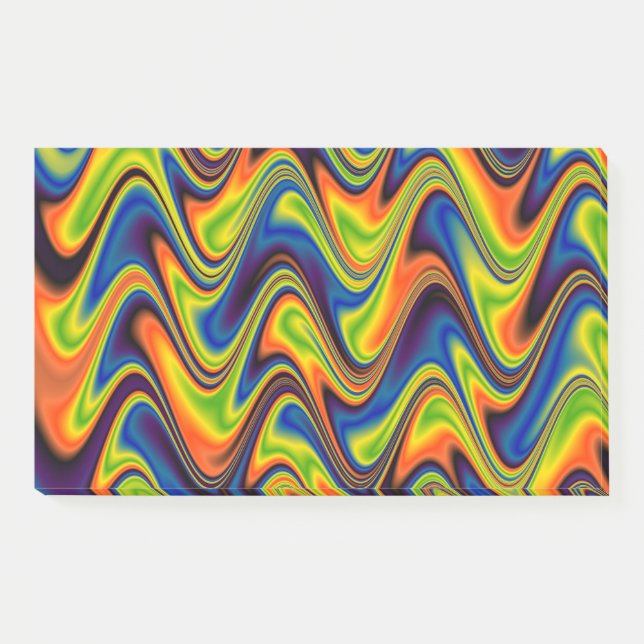 Bloco De Notas Abstrato de multicores onduladas (Frente)