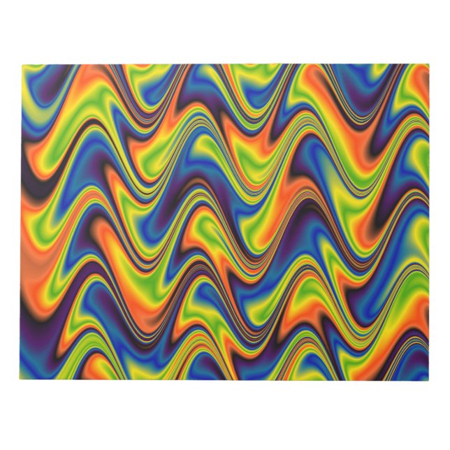 Bloco De Notas Abstrato de multicores onduladas (Frente)