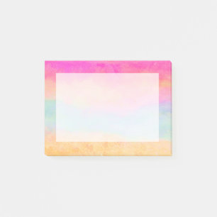 Bloco De Notas Abstrato do Arco-Íris Amarelo Cor-de-rosa