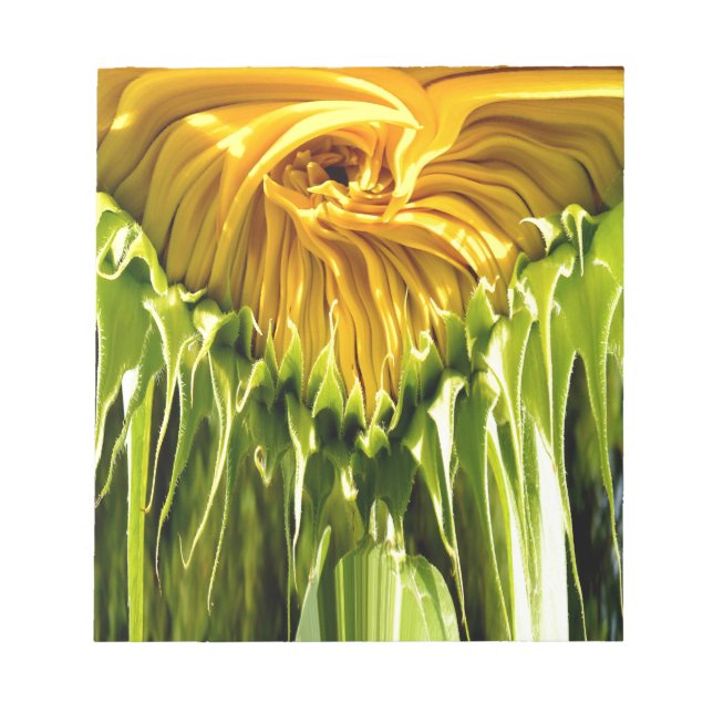 Bloco De Notas Abstrato funky retro Girassol, geometria assustada (Frente)