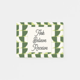 Bloco De Notas Abstrato Geométrico Branco Verde