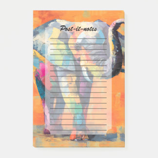 Bloco De Notas Abstrato Happy Rainbow Elephant