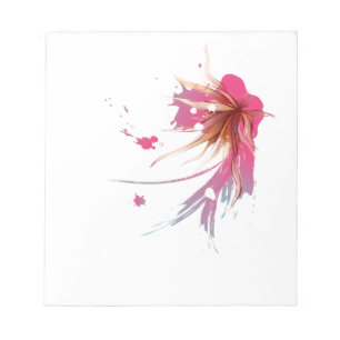 Bloco De Notas Abstrato Hibiscus Flower