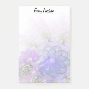 Bloco De Notas Abstrato Lacy Floral Design Puro Azul Personalizad