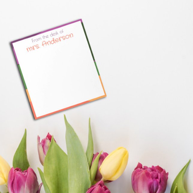 Bloco De Notas Abstrato laranja roxa fronteira verde (Criador carregado)