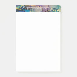 Bloco De Notas Abstrato Líquido De Tinta Alcoólica Dourada Multic