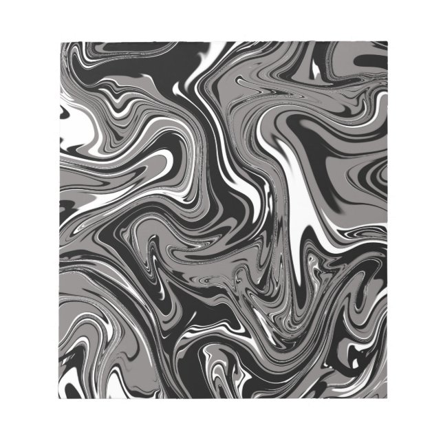 Bloco De Notas Abstrato Marble - Ilustração Preta (Frente)
