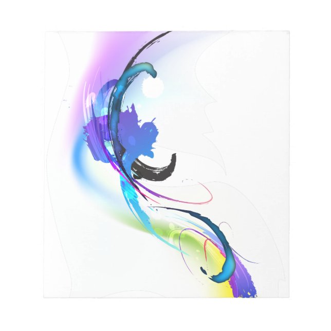 Bloco De Notas Abstrato Morning Glory Paint Splatters (Frente)