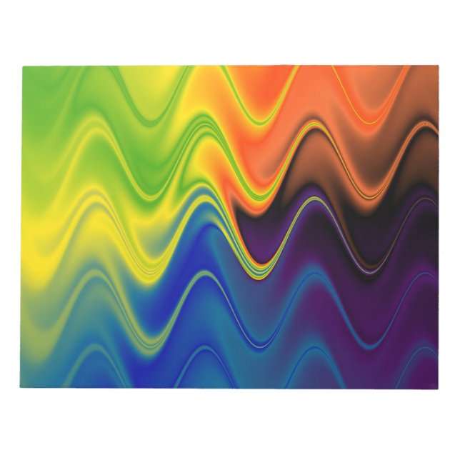 Bloco De Notas Abstrato Multicolor Ondulado (Frente)