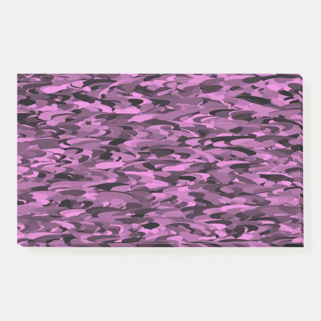 Bloco De Notas Abstrato Padrão preto roxo (Frente)