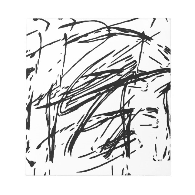 Bloco De Notas Abstrato preto e branco (Frente)