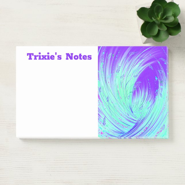 Bloco De Notas Abstrato Purple e Green Enchied Garden (Escritótio)