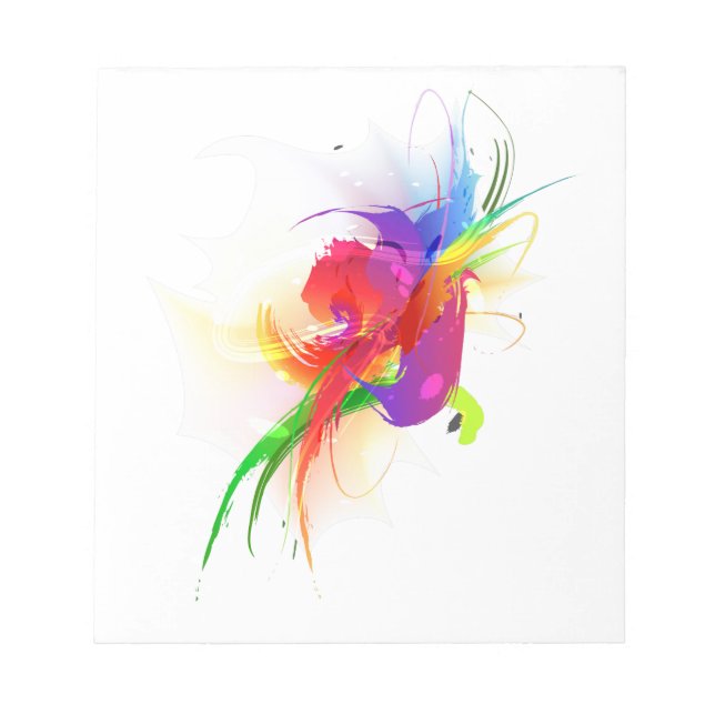 Bloco De Notas Abstrato Rainbow Lorikeet Paint Splatters (Frente)