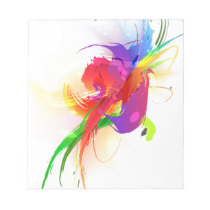 Bloco De Notas Abstrato Rainbow Lorikeet Paint Splatters