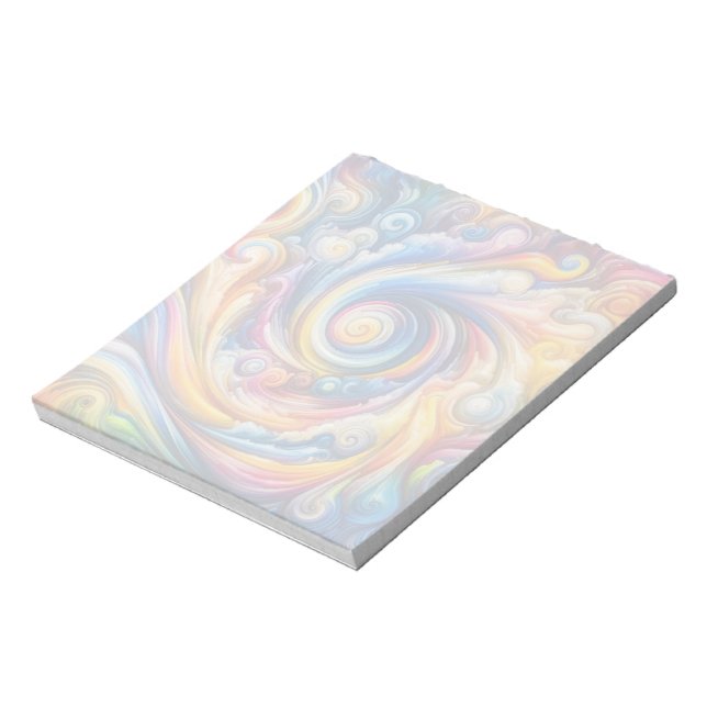 Bloco De Notas Abstrato Rainbow Swirl (Invertido)
