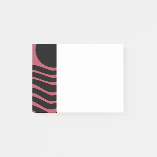 Bloco De Notas Abstrato Rosa Profundo Bauhaus (Frente)